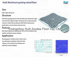 Aluminum raised access grating floor