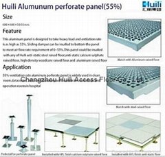 Aluminum raised access perforat flooring