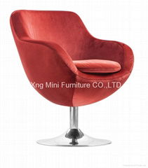 cloth leisure chair with chrome base
