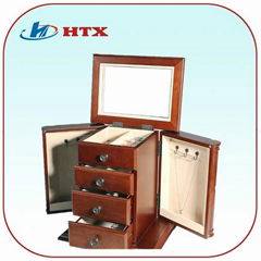 Wood Box for Jewelry Cosmetic Make up