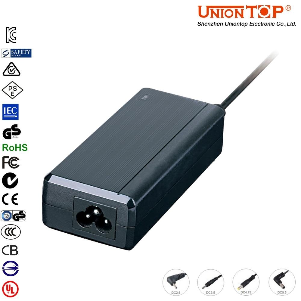 65w internatonal 15v 18v 19v dc output desktop power adapter input 100 240v 2
