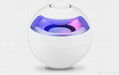 Christmas portable round ball mini gift bluetooth speaker with led light