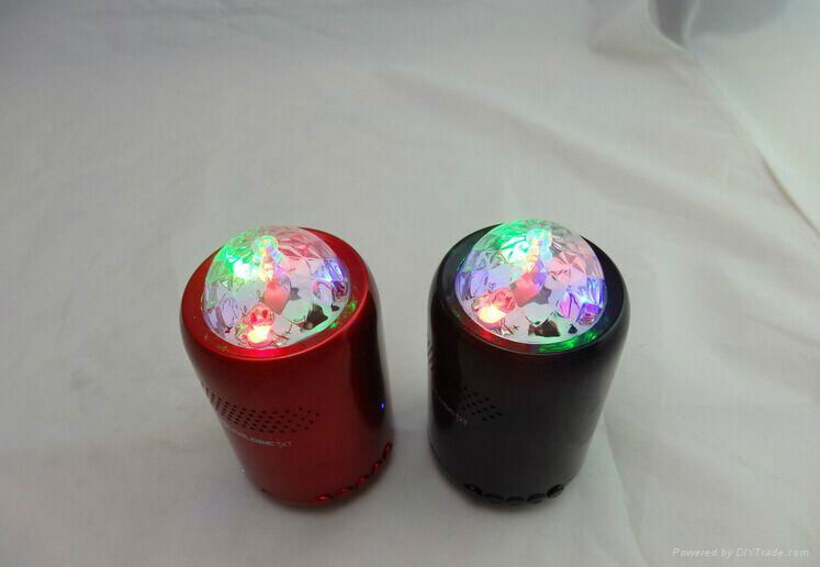 LED portable disco light bluetooth speaker with FM radio and USB TF card 3