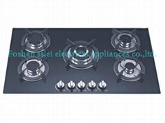 5 burners tempered glass panel gas stove(9115A1/3)