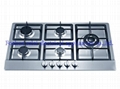 5 burners stainless steel panel gas