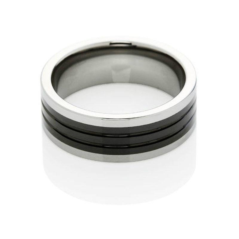 Black ceramic tungsten ring, Tungsten ceramic wedding band 2