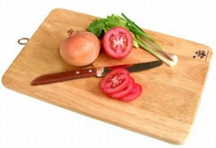 Rect. cutting board with ring, natural color. 