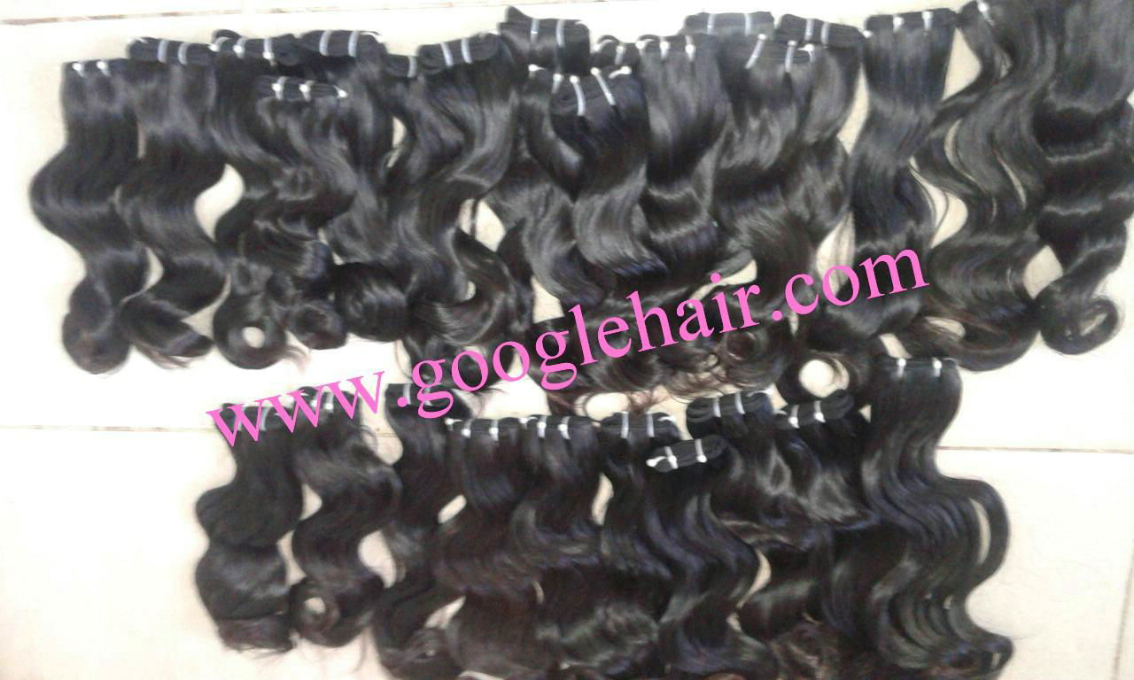 High Quality Wavy Single Drawn Machine Weft Hair 