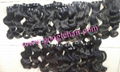 High Quality Wavy Single Drawn Machine Weft Hair  1