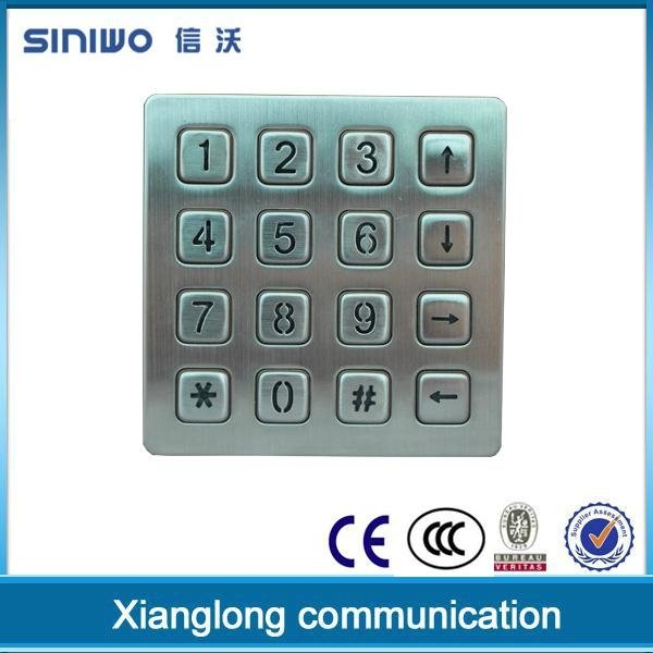 Matrix 4x4 numeric backlighting stainless steel keypad 3