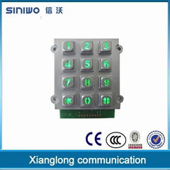 Matrix 3x4 tele entry system illuminated access control keypad