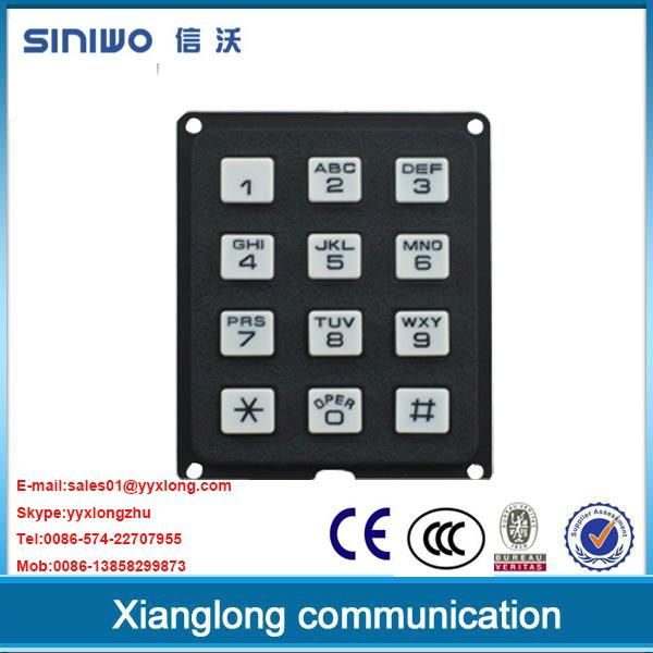 3x4 phone-style matrix plastic keypad