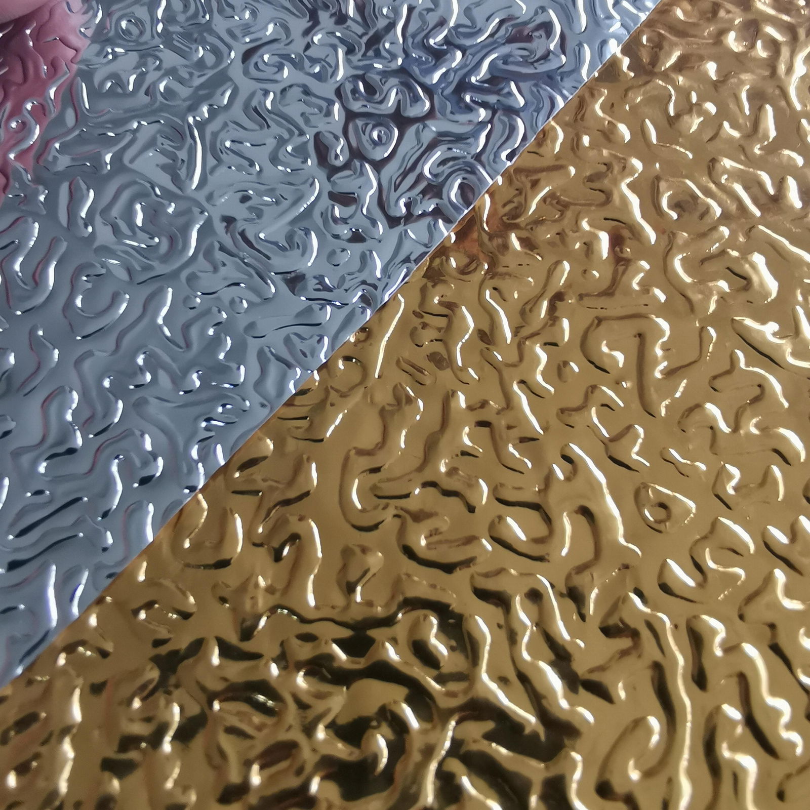 Embossed silver color PVC film for roof panels 2