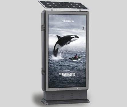 Outdoor solar powered advertising lightbox