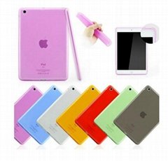 Hot selling full trasparent clear soft TPU case cover skin for Ipad candy color 