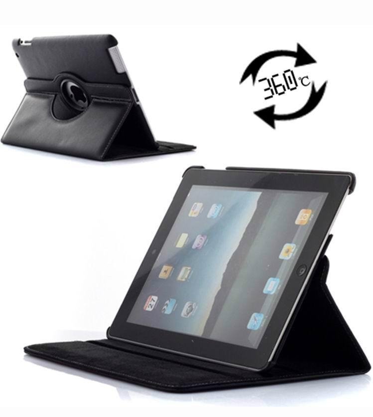 Solid 360 degree rotate leather smart case cover for Apple Ipad5 A1474 A1475  2