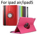 Solid 360 degree rotate leather smart case cover for Apple Ipad5 A1474 A1475 