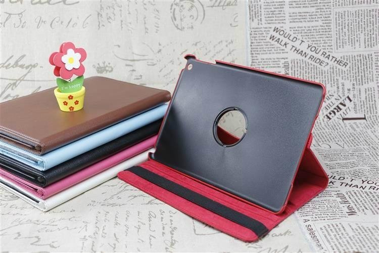 Solid 360 degree rotate leather smart case cover for Apple Ipad5 A1474 A1475  4