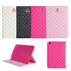 For Apple Ipad case with auto wake up/sleep holder function Rivet rhombus desigN