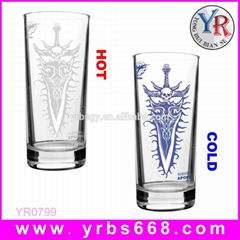 OEM color changing glass cups