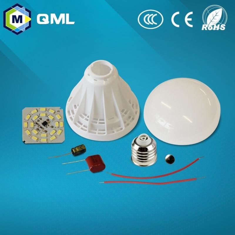 E27/B22 wholesale led bulb skd with plastic lamp body and aluminum pcb 2