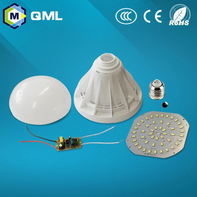 E27/B22 wholesale led bulb skd with plastic lamp body and aluminum pcb 4