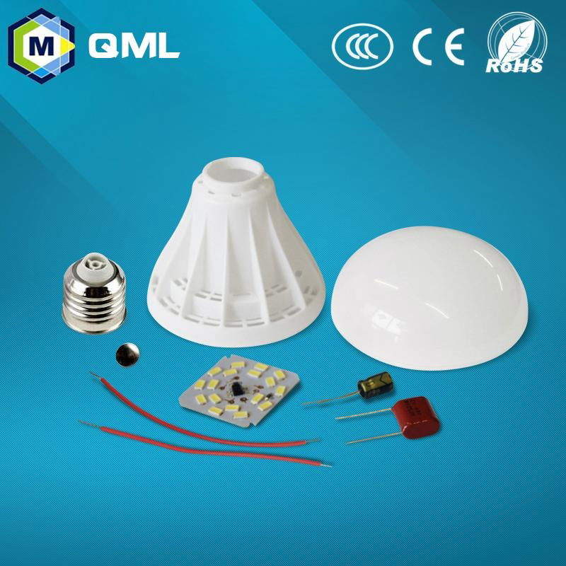 E27/B22 wholesale led bulb skd with plastic lamp body and aluminum pcb 3
