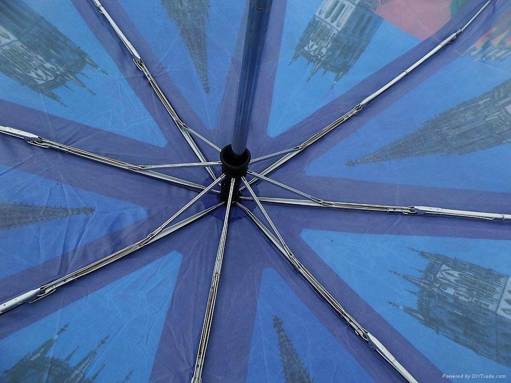 多功能 晴雨三折自動雨傘