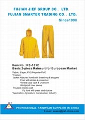 Basic 2 piece Rainsuit for European Market