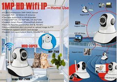 P2P wifi home smart 720P 1MP IP Camera 