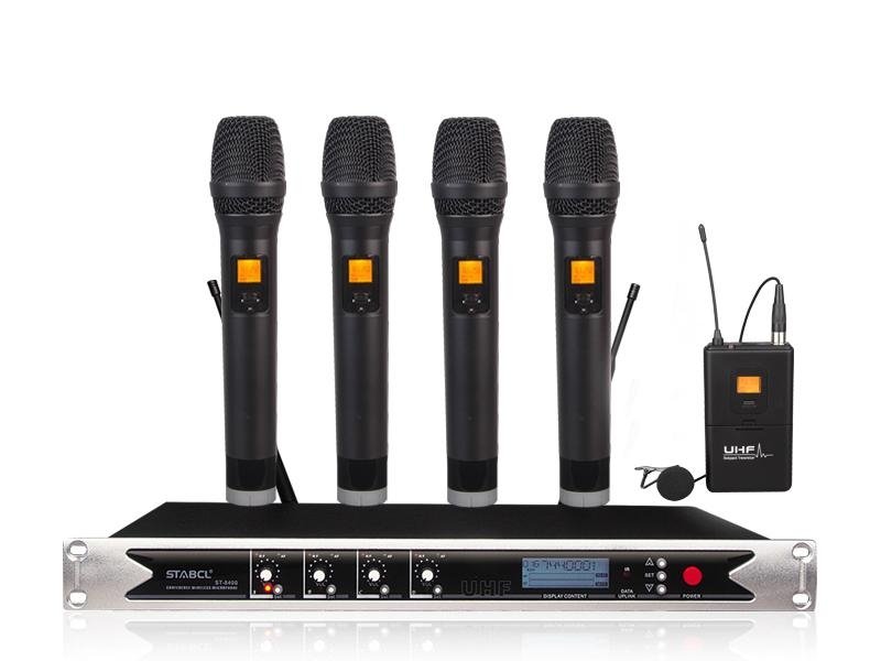 ST-8400one to four handheld  or clip wireless microphone (black)