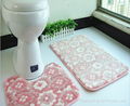 2pcs/set PVC mesh coral fleece floor mats bathroom ground mat set 4