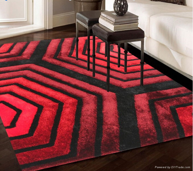 100% polyester shaggy carpet rug 2