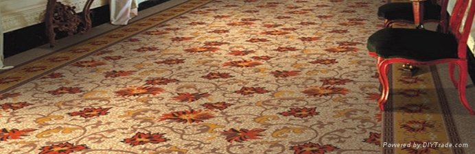 PP wilton floral hotel pattern wall to wall carpet 