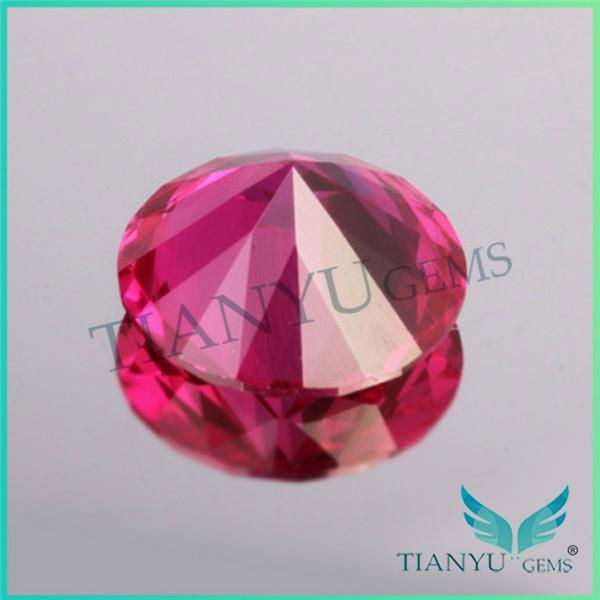 WUZHOU gems loose cubic zirconia 5# round shape synthetic corundum ruby gemstone 4