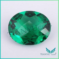 Oval Cut Synthetic Spinel Gemstone Green Spinel For Jewelry Making