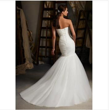 Hot sale White Sexy Sweetheart Minimalist Mermaid Wedding Dresses 2015 Vestido D 2