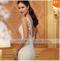 2015 Hot Sale Lace Mermaid Wedding Dress Sexy Bridal Gown Custom Size 2-4-6-8-10 2
