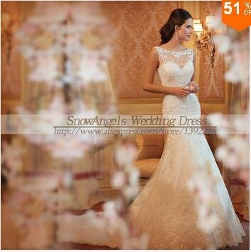2015 Hot Sale Lace Mermaid Wedding Dress Sexy Bridal Gown Custom Size 2-4-6-8-10 4