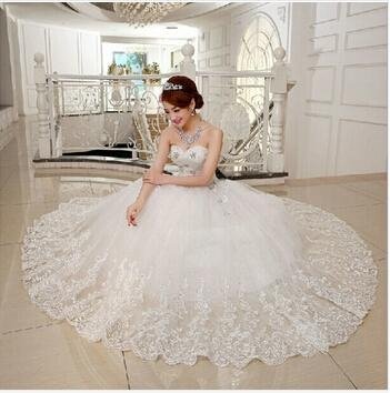 Fashion Wedding Dresses Bride Bandage Drill Lace Princess Dress Wrapped Chest Ba 2