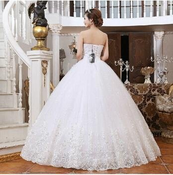 Fashion Wedding Dresses Bride Bandage Drill Lace Princess Dress Wrapped Chest Ba 4