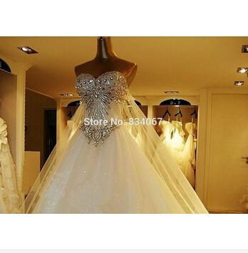 2015 Brazilian Style A Line Appliques and Diamond Floor Length Lace Wedding Dres