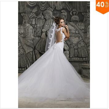 2014 Designers White Lace And See Through Mermaid Wedding Dresses With Removable 2