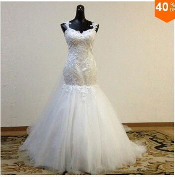 2014 Designers White Lace And See Through Mermaid Wedding Dresses With Removable 5