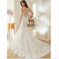 Dreamy Design 2015 Wedding Dresses Lace Mermaid Bridal Gowns Scoop Tank See Thro 5