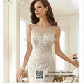 Dreamy Design 2015 Wedding Dresses Lace Mermaid Bridal Gowns Scoop Tank See Thro 4