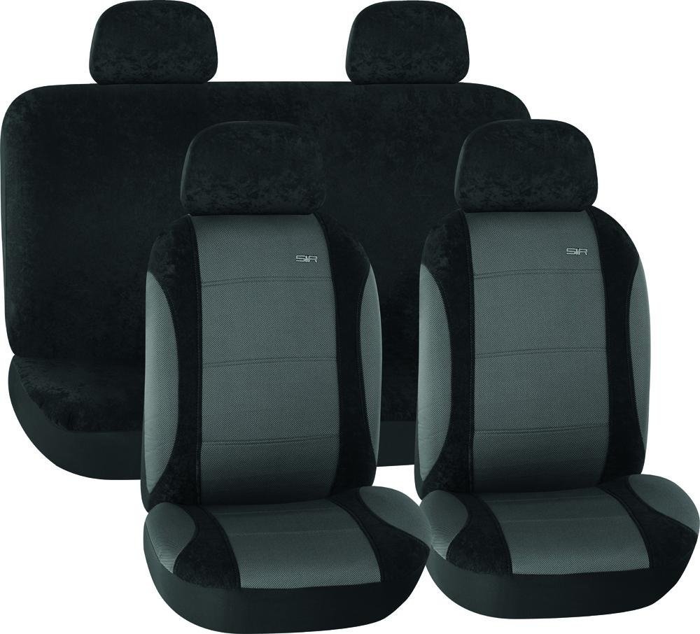 CAR SEAT COVERS GREY & BLACK Knitted Fabric HY-B2002 