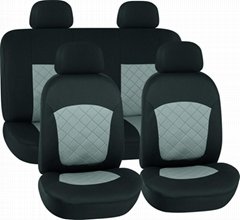 CAR SEAT COVERS GREY & BLACK Polyester Mesh (Grey) With Batch Embroidery HY-B20 