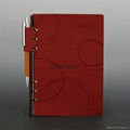 2014 Popular western style brown leather diary with pen  1