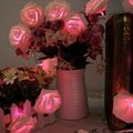 厂家直销仿真玫瑰花LED电池圣诞装饰灯串彩灯 